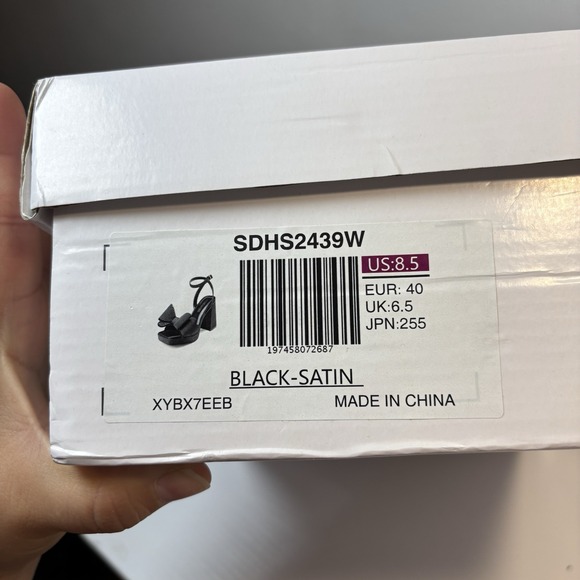 SHEIN Platform Rhinestone Bow Satin‎ Sz 8.5 Party Formal Business Office Prom - Picture 7 of 7